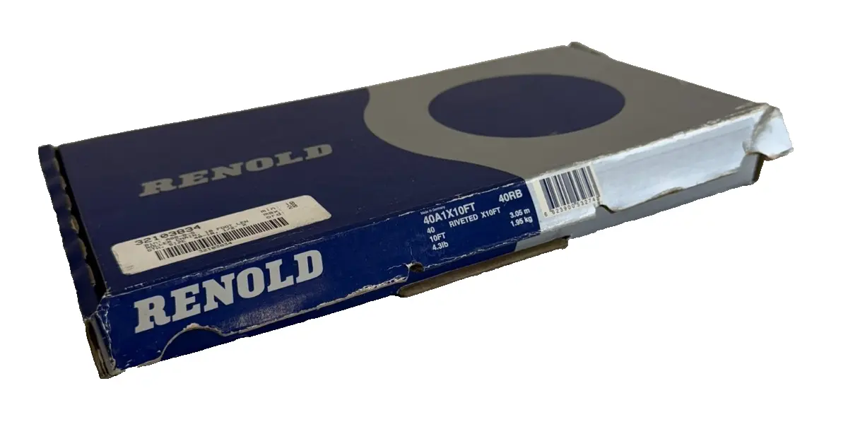NEW RENOLD 40A1X10FT RIVETED ROLLER CHAIN 1/2" PITCH 10FT 40RB