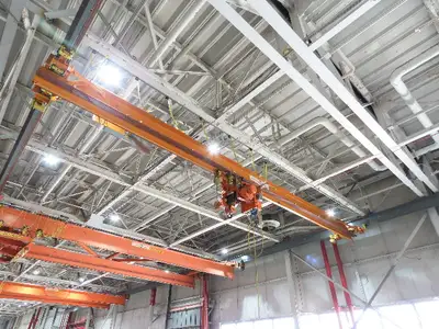 Cleveland Tramrail P&H 5 Ton Single Girder Underhung Bridge Crane 44' 6" Span