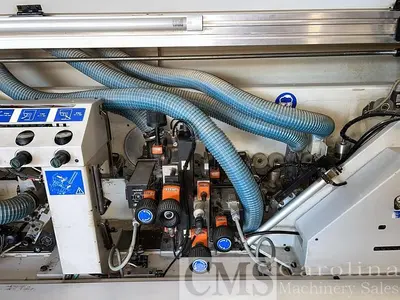 USED 2005 BIESSE POLYMAC AKRON 246 EDGEBANDER W/CORNER ROUNDING AND PRE MILLING