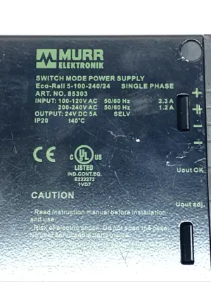 USED MURRELEKTRONIK ECO-RAIL POWER SUPPLY 24VDC 5A