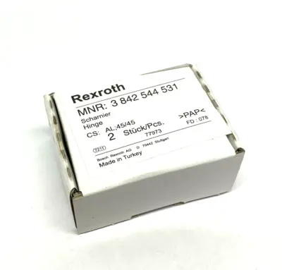 New | in-Stock Bosch Rexroth Robust Aluminum Hinge Set AL 45/45 2-PACK Flooring, Windows, and Doors Michigan US | Maverick Industrial Sales #1454284