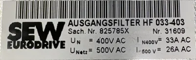SEW EURODRIVE AUSGANGSFILTER HF 033-403 Electrical/PLC/Automation | ESS Industrial Equipment Sales (4)