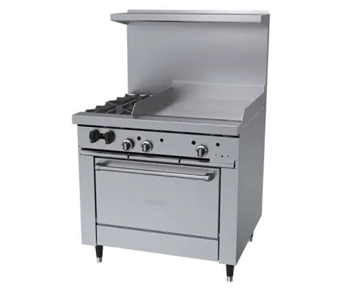 Garland X36-2G24R 36" 2 Burner Sunfire Gas Range w/ Griddle & Standard Oven, Natural Gas