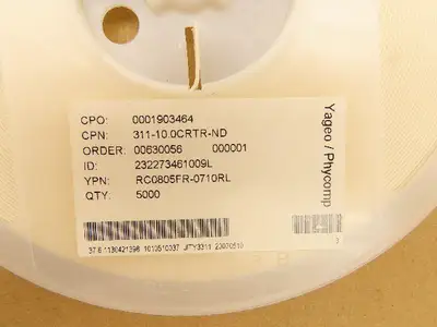 Yageo RC0805FR-0710RL Chip Resistor Tape And Reel 10 Ohms ± 1% 5000 Pieces