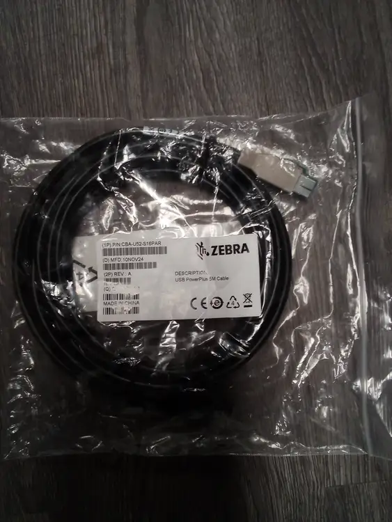 New | in-Stock Zebra Zebra CBA-U52-S16PAR Powerplus USB Cable 5M/16ft for MP7001/MP6000 - NEW Cable & Wire US | Infinity wholesale & Supply LLC #1305652