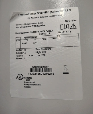 Used THERMO SCIENTIFIC TSX3020FA Lab Freezers California US | Biotech Equipment Sales #1464496