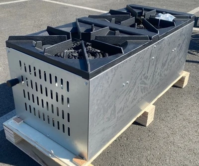171-0466 18" 2-Burner Countertop Stock Pot Gas Range Stove