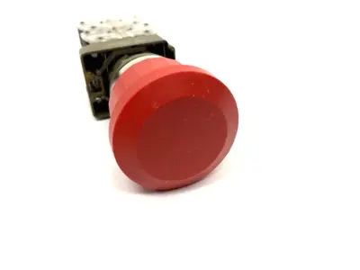 800E-A2L | Push/Pull Emergency Stop Pushbutton, Red Mushroom Head, Metal Collar 22mm - Used