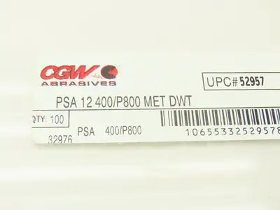 CGW 52957 CGW PSA 12 400/P800 MET DWT Silicon Carbide Sanding Disc Box of 100