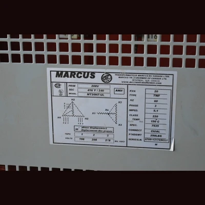 Marcus 20 kVA Transformer