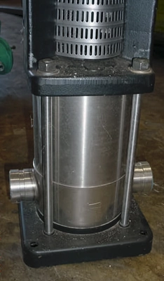 USED GRUNDFOS IN LINE VETICAL CONFIGURED CENTRIFUGICAL PUMP