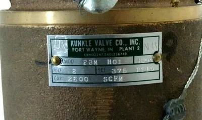 NEW KUNKLE 23M-H01 RELIEF VALVE 23MH01