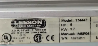 Leeson Speedmaster 174447 Adjustable Speed AC Motor Control (BIN454)