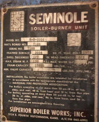 USED 1975 SUPERIOR BOILER 400 HP