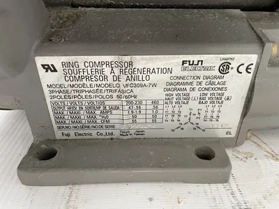 Fuji Electric VFC309A-7W Ring Compressor/Regenerative Blower 0.56HP 55CFM
