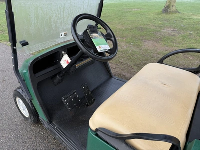 (1) 2017 E-Z-Go golf cart with a Kawasaki gas engine, model 625111G01, includes canopy, ball cover, ...