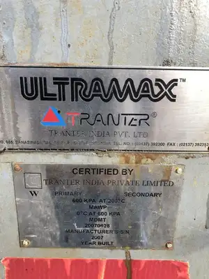 Tranter Ultramax Plate Heat Exchanger 87PSI/32-392°F 279ft² 20070628