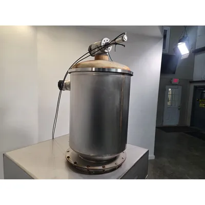 Used 32 Cu Ft Premier Pnuematic Vacuum Receiver Portable Stainless Tote Bin