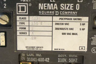 NEW SQUARE D 8536-SBO2SA MOTOR STARTER 8536SBO2SA