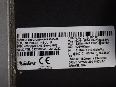 USED 2020 NIDEC 250U3D250HACAA300480