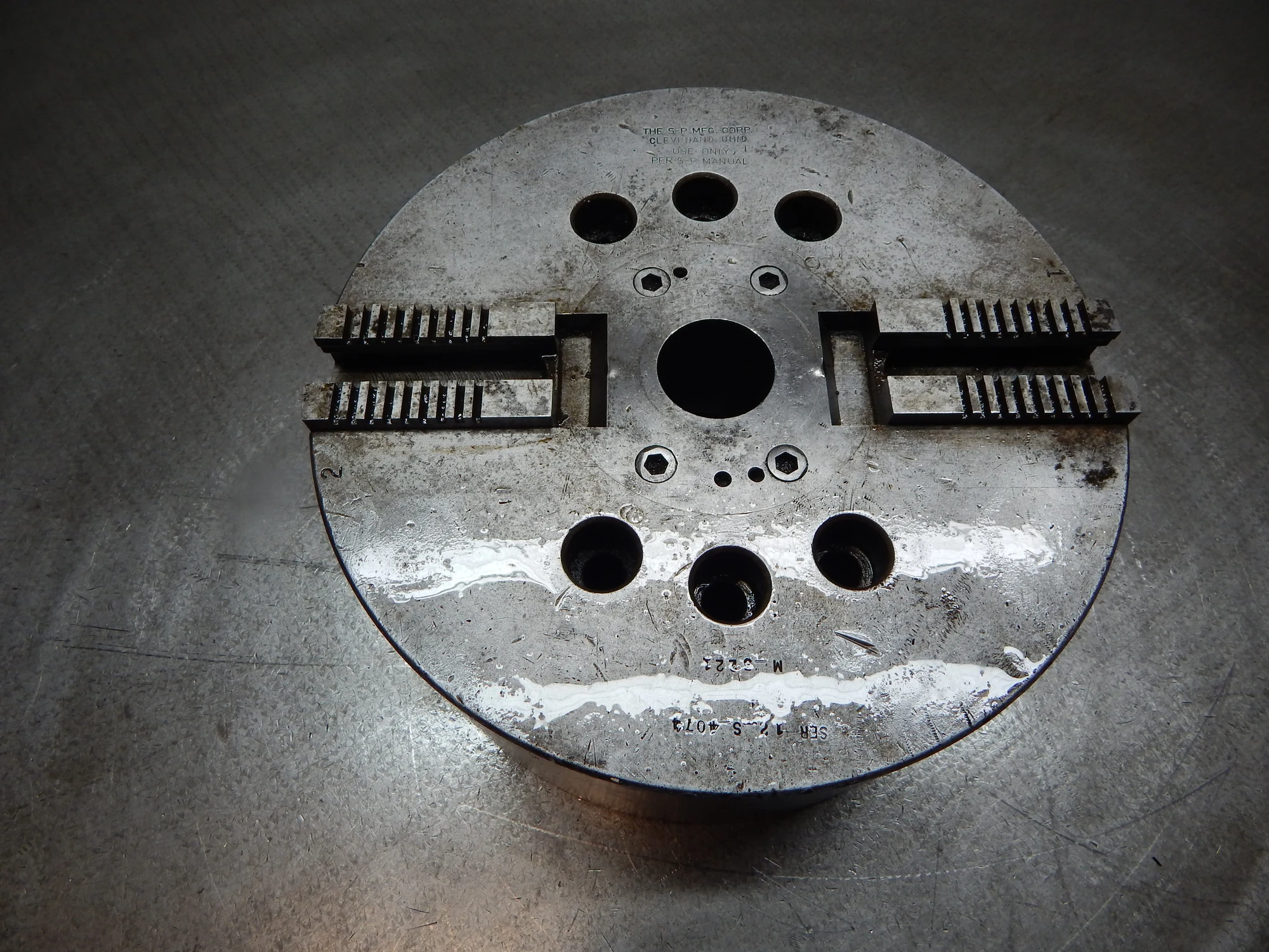 12" S-P MFG.#M-3221 Two Jaw Chuck Steel USA #5476