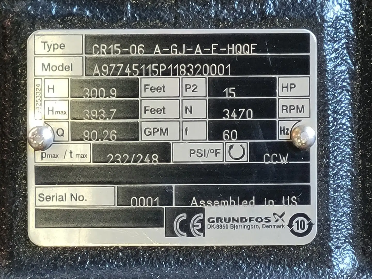 New | in-Stock GRUNDFOS CR15-06 A-GJ-A-E-HQQE Parts (Hydraulics and Pneumatics) British Columbia CA | Lenmark #256871