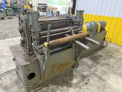 36”  YODER MODEL #M3 POWERED SLITTING HEAD w/ POWERED FEED & HOLD DOWN ROLLS : STOCK #22953