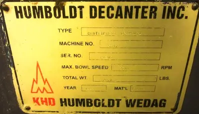 (3) Humboldt CP 4-01.1 (30 x 98) decanters, 1.4462 SS.