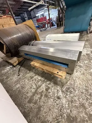 FOOD PROCESS AUTOMATION 48IN WIDE BELT INCLINE CONVEYOR WITH LOMA METAL DETECTOR