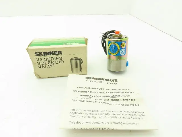 Honeywell Skinner V5D30090 Solenoid Valve 3-Way NC 120V 75 PSI 1/8" NPT