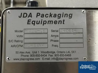 JDA Progess Packaging JDA Packaging Equipment Model PF200 Semi-Automatic Piston Filler