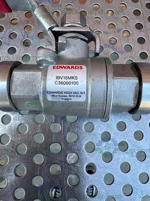 USED EDWARDS IBV16MKS STAINLESS STEEL VACUUM BALL VALVE W/ KF25 FITTING
