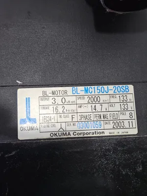 OKUMA BL-MC150J-20SB Servo Motors | Great American Equipment Company (5)