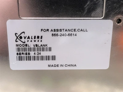 Valere Power VBLANK Eltek Rectifier Filler Module Series 4:24 Used
