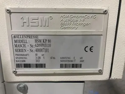 USED 2013 HSM HSM KP 80 BALER