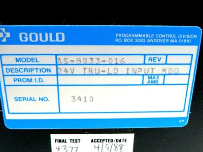 NEW GOULD MODICON AS-B833-016 INPUT MODULE 24V ASB833016