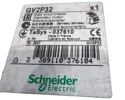 NEW SCHNEIDER ELECTRIC GV2P32 CIRCUIT BREAKER 24-32AMP
