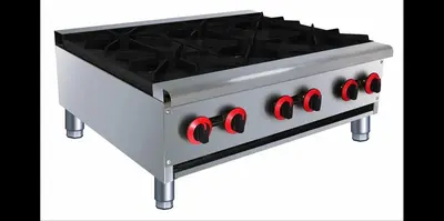 ELITE HS-6 Heavy Duty Stainless Steel 36" Six Burner Hot Plate