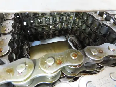 RS100 Roller Chain 1 Strand 1.250" Pitch 3/4" Rollers Large Reel 36 Feet Length