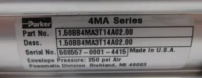 NEW PARKER 1.50BB4MA3T14A02.00 PNUEMATIC CYLINDER 4MA SERIES 150BB4MA3T14A020