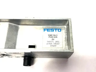 USED FESTO VERTICAL PRESSURE SUPPLY PLATE 10BAR/145PSI 540171