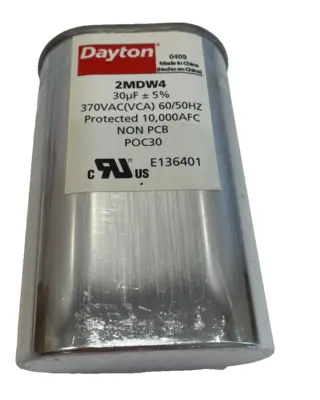 NEW DAYTON 2MDW4 CAPACITOR 370 VAC 60/50HZ