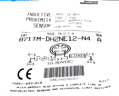 NEW ALLEN BRADLEY 871TM-DH2NE12-N4 PROXIMITY SENSOR 871TMDH2NE12N4