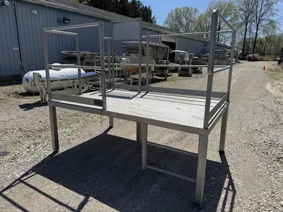 USED CUSTOM DESIGNED & MANUFACTURED STAINLESS STEEL OPERATORS PLATFORM