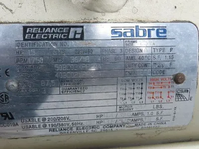 Dekker RVL300-HH DuraVane Lubricated Rotary Vane Vacuum Pump 15Hp 300ACFM