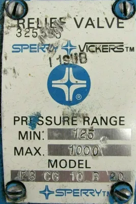 NEW VICKERS F3-CG-10-B-20 RELIEF VALVE F3CG10B20 325553