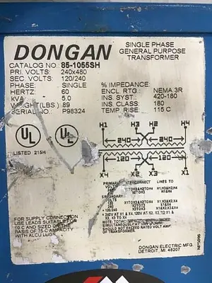 Used DONGAN 85-1055SH Transformers Michigan US | Ideal Machinery #1284047