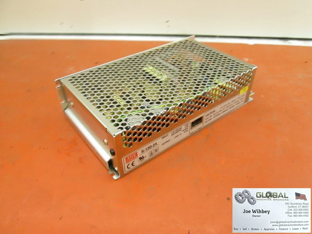Mean Well S-150-24 AC-DC Enclosed Power Supply; Output +24VDC @6.5A LRS-150-24