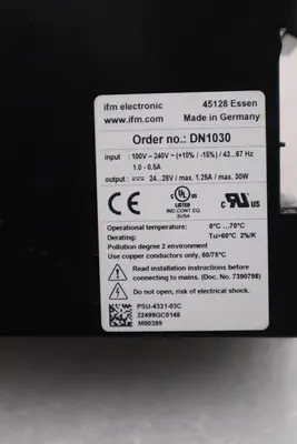 IFM ELECTRONIC DN1030 Power Supply 100-240V STOCK K-404-D