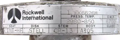 NEW ROCKWELL 1FK6626M SOCKET WELD VALVE